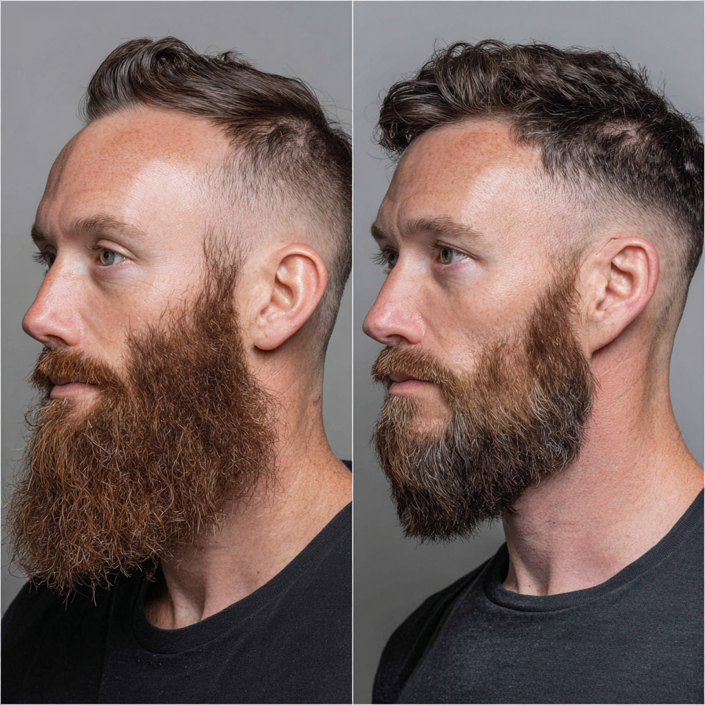 Circle beard plus with precise edges and fading techniques for enhanced appearance